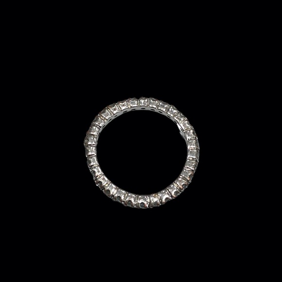 VINTAGE ETERNITY BAND WITH ROUND 2MM CLEAR STONES IN SILVER TONE - Picture 8 of 12